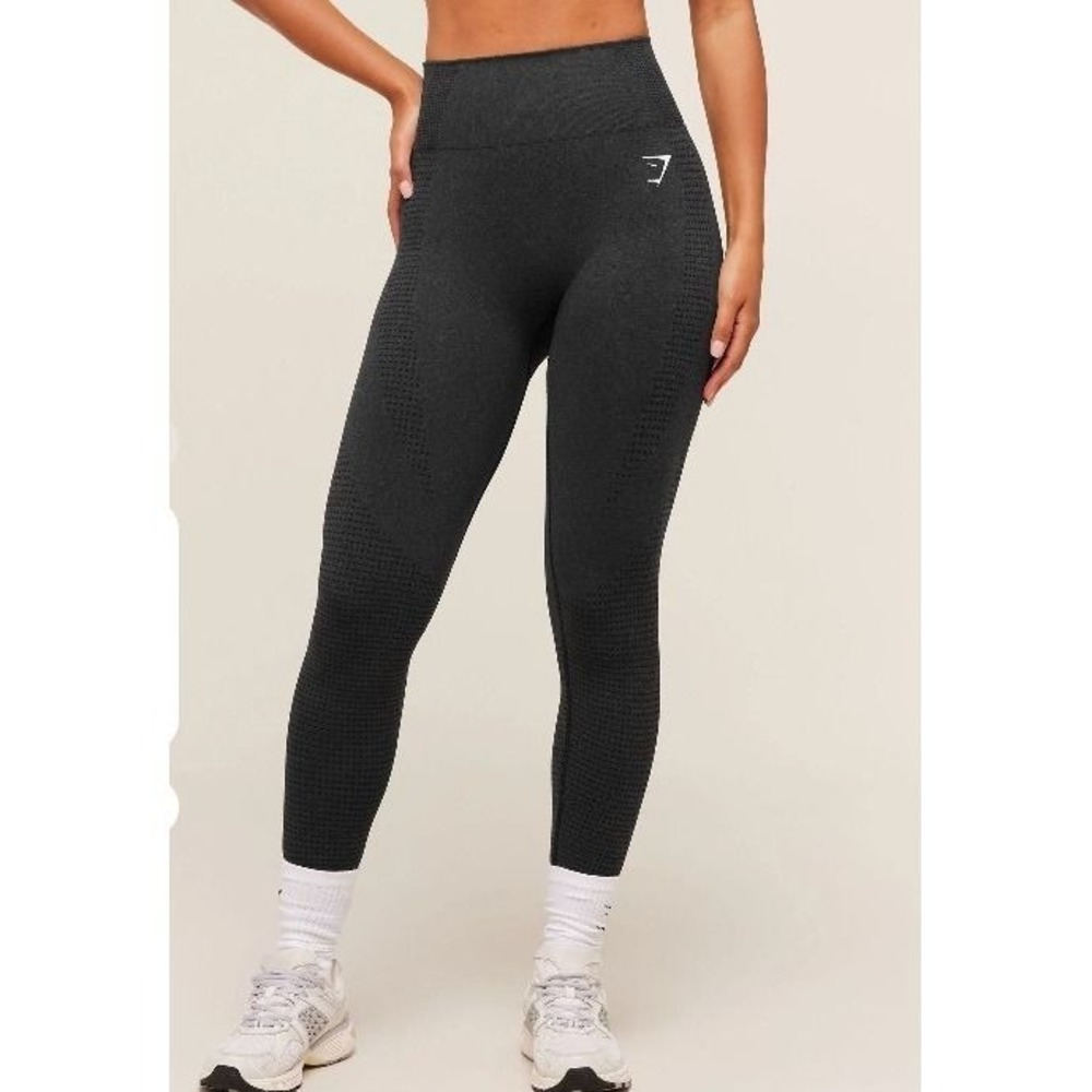 Gymshark Vital‎ Seamless Leggings Black High Waisted Athletic Yoga Pants medium